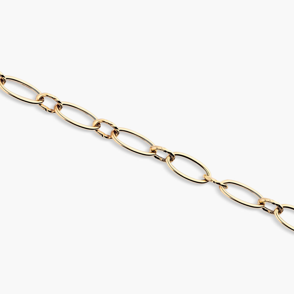 Pulsera de oro 18K eslabón anillas 20 cm