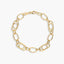 Pulsera de oro 18K eslabón anillas 19 cm