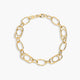 Pulsera de oro 18K eslabón anillas 19 cm