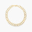Pulsera de oro 18K eslabón anillas redondas 19 cm
