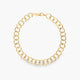 Pulsera de oro 18K eslabón anillas redondas 19 cm