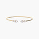 Pulsera rígida corazones de oro 18K circonitas 60x50 mm FANCY LOVE