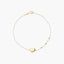 Pulsera de oro 18K corazón y cadena con bolitas 16-18 cm
