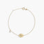 Pulsera de oro 18K circonita e imagen de la Virgen de la Milagrosa 16-18 cm