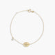 Pulsera de oro 18K circonita e imagen de la Virgen de la Milagrosa 16-18 cm