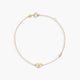 Pulsera de oro 18K circonita y corazón "LOVE" 16-18 cm