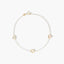 Pulsera de oro 18K corazones en nácar 16-18 cm