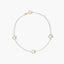 Pulsera de oro 18K estrellas en nácar 16-18 cm