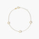 Pulsera de oro 18K estrellas en nácar 16-18 cm