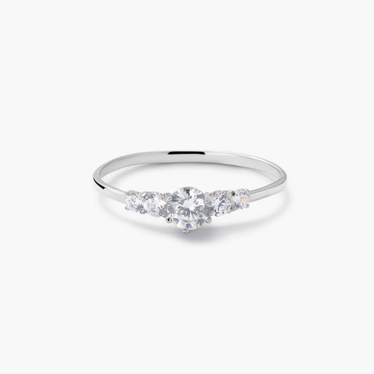 Anillo de oro blanco 18K
