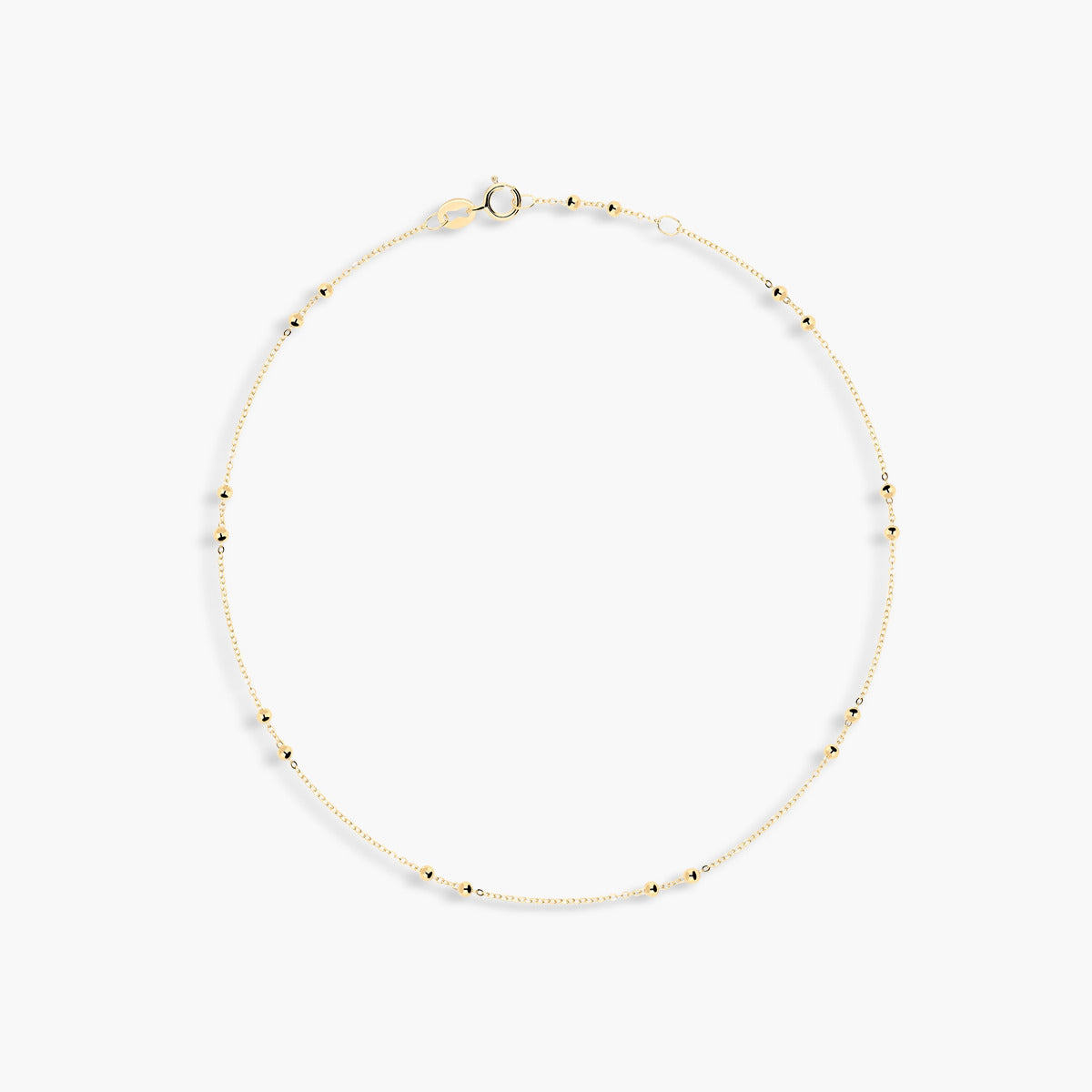 Tobillera bolitas de oro 18K 23 cm