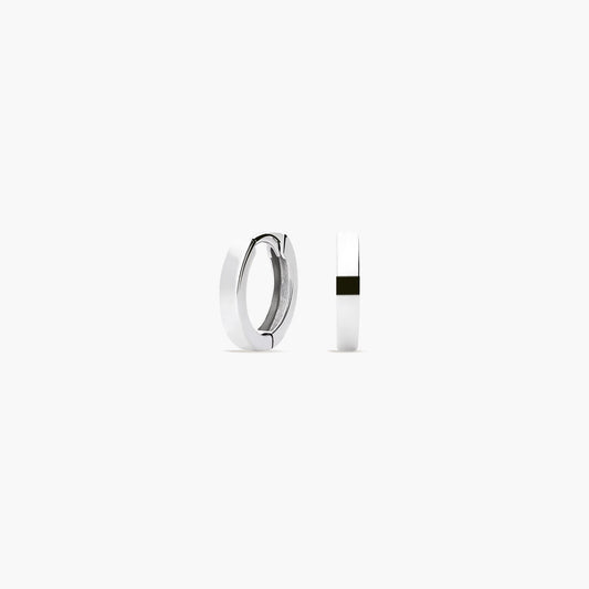 Pendientes de aro macizo de oro blanco 18K 10 mm