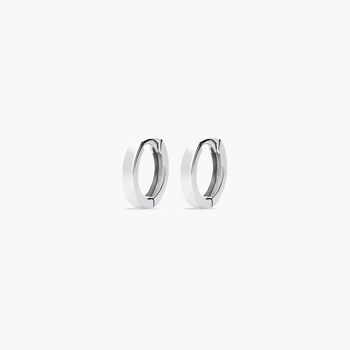 Pendientes de aro macizo de oro blanco 18K 10 mm