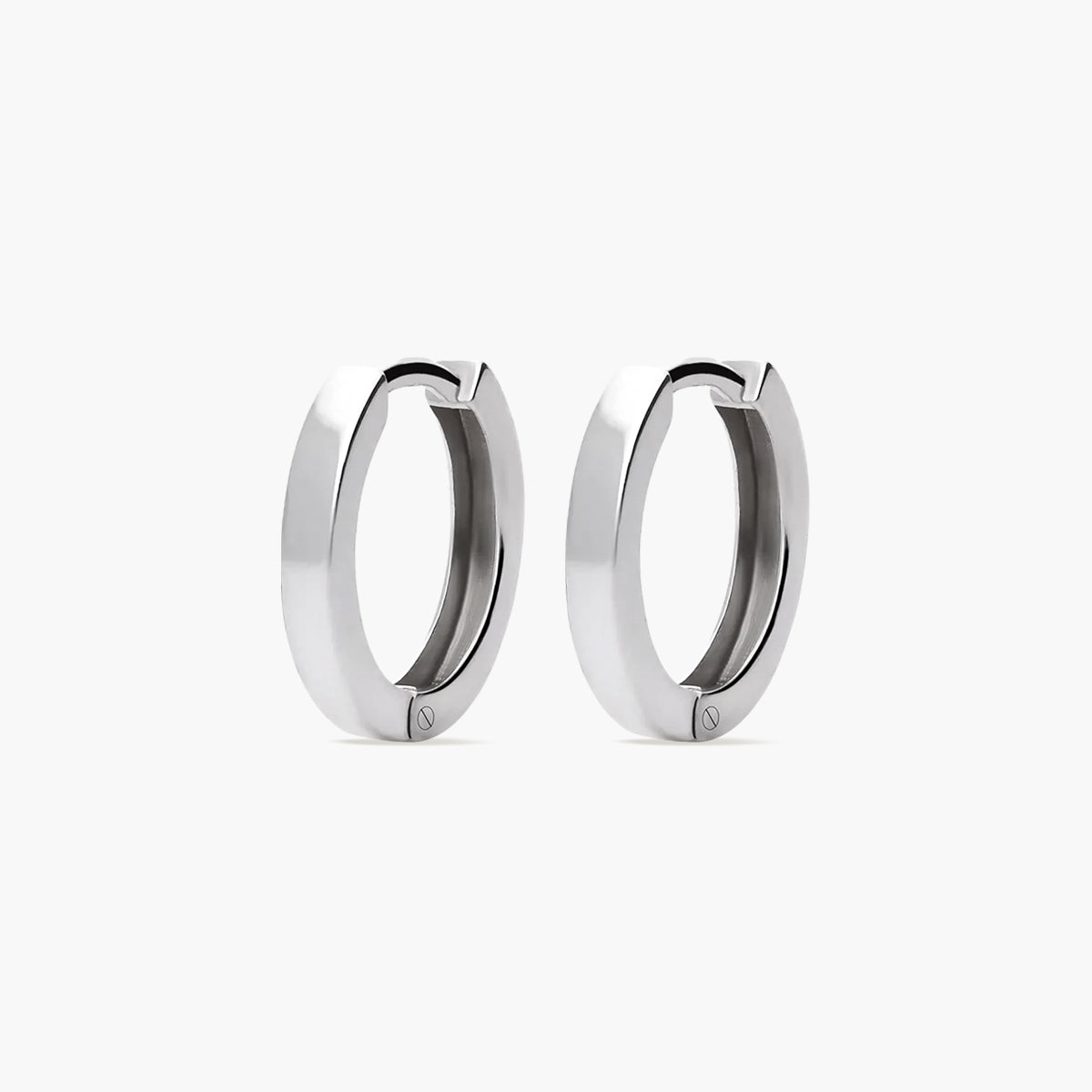 Pendientes de aro macizo de oro blanco 18K 12 mm