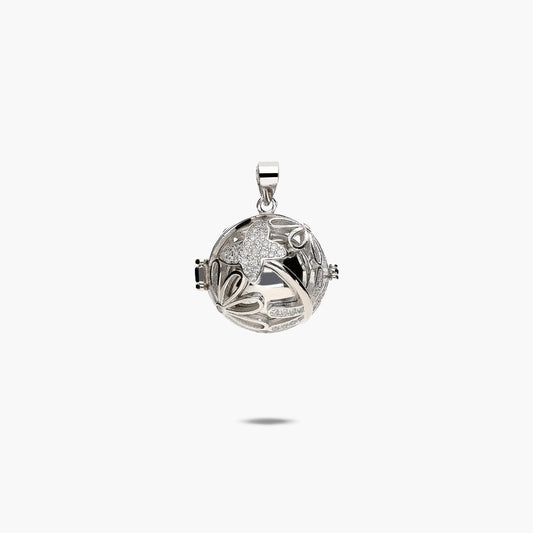 Colgante llamador de ángel de plata 1ª ley circonitas 18 mm