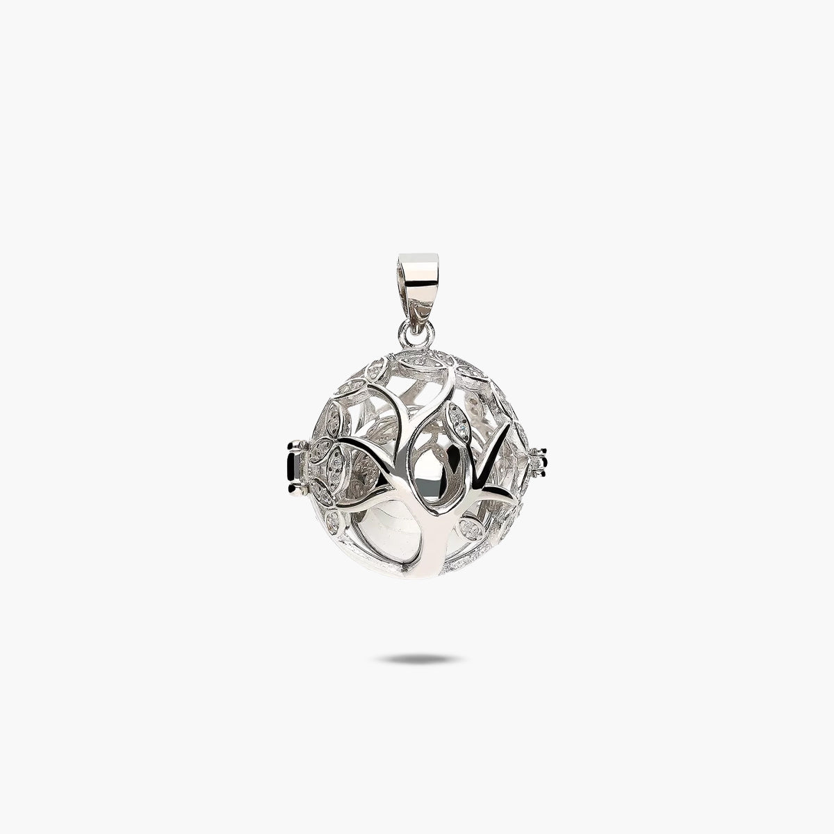 Colgante llamador de ángel de plata 1ª ley circonitas 20 mm