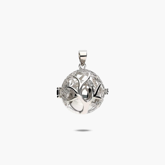 Colgante llamador de ángel de plata 1ª ley circonitas 20 mm
