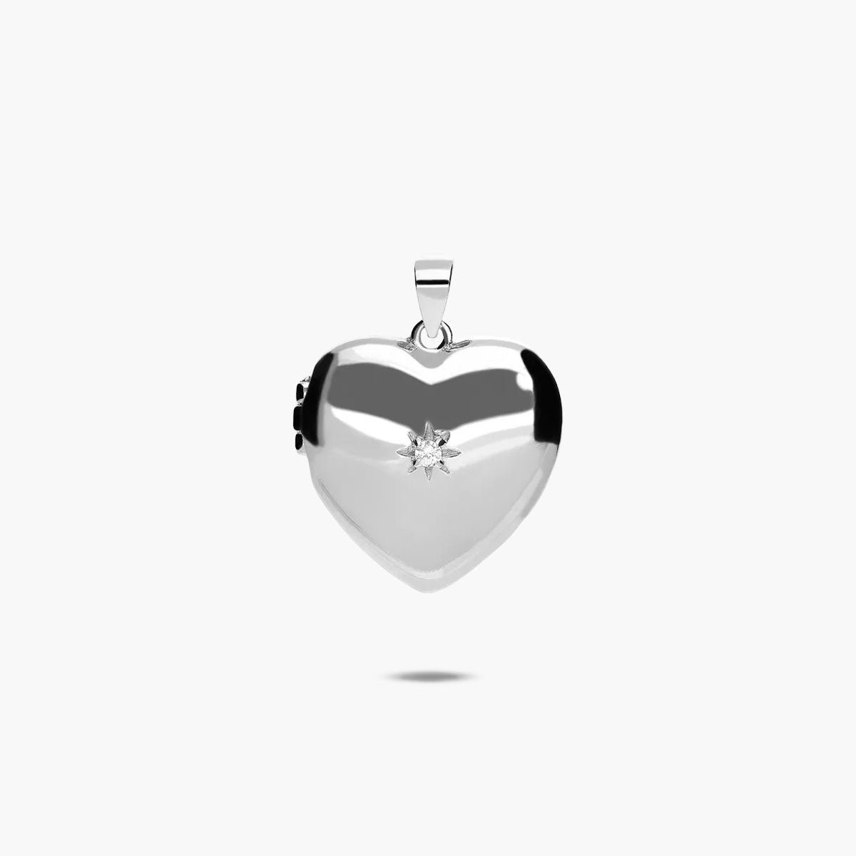 Colgante dije corazón de plata 1ª ley circonita 20 mm