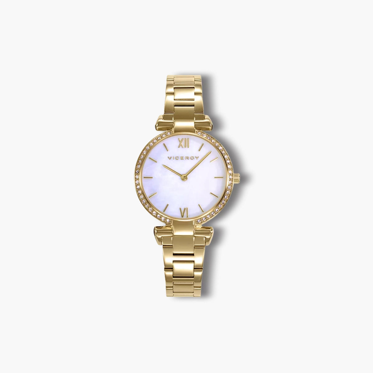 Reloj Viceroy Chic 42446-03 acero dorado esfera blanca circonita