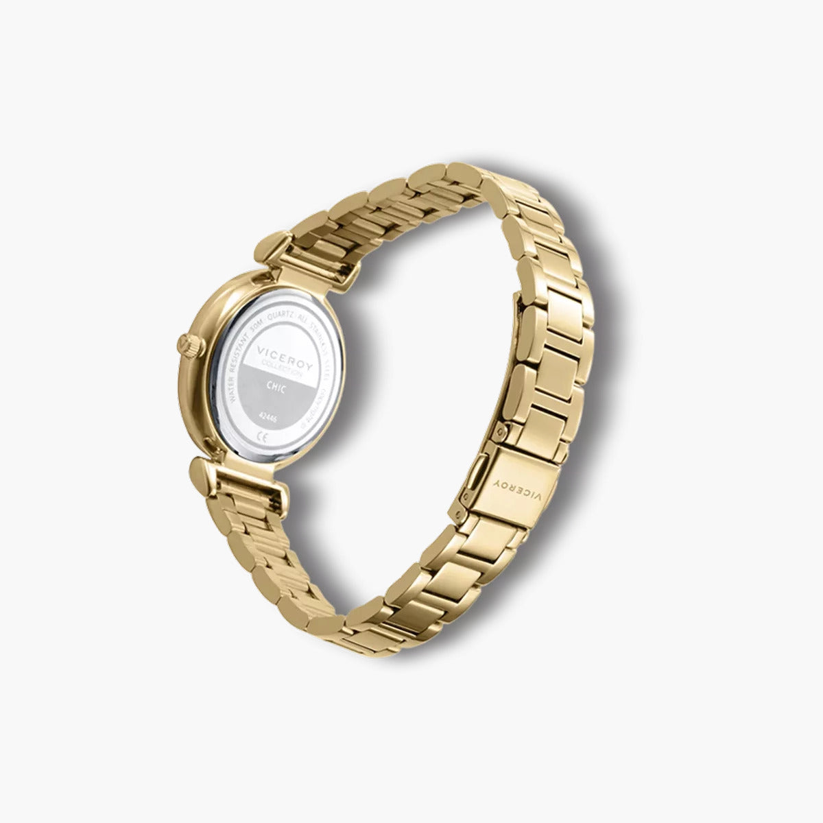 Reloj Viceroy Chic 42446-03 acero dorado esfera blanca circonita
