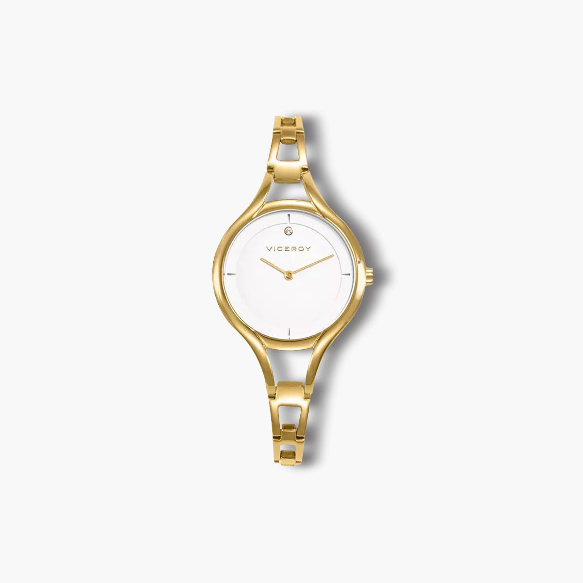 Reloj Viceroy Air 42448-07 acero dorado esfera blanca circonita