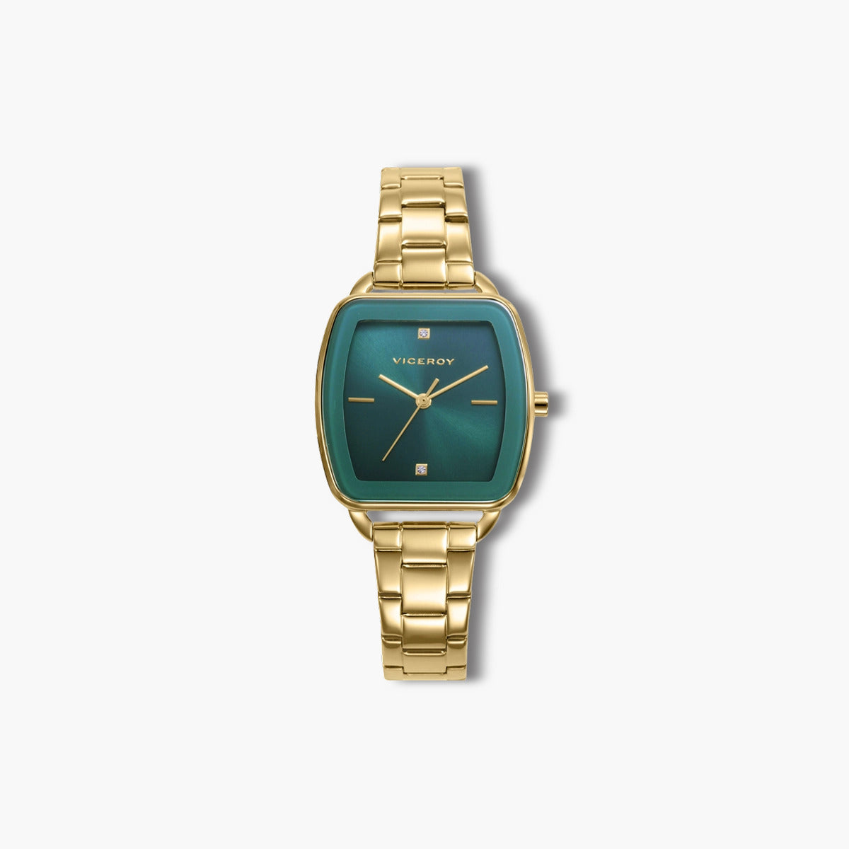Reloj Viceroy Kiss 42454-67 acero dorado esfera verde