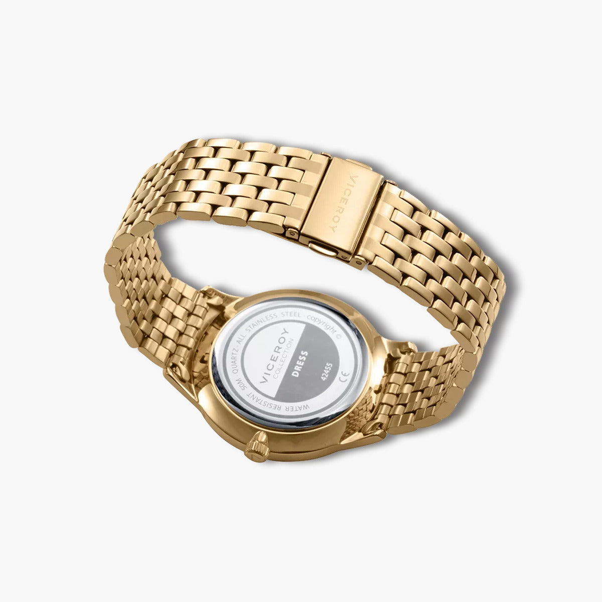 Reloj Viceroy Dress 42455-63 acero dorado esfera verde