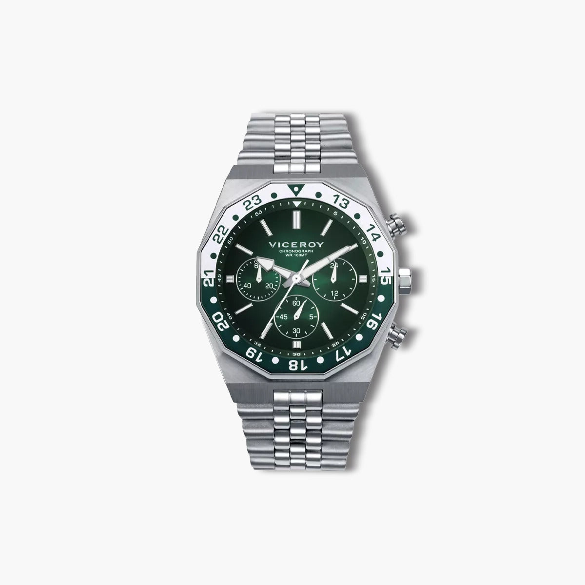 Reloj Viceroy Heat 42459-67 cronógrafo acero esfera verde