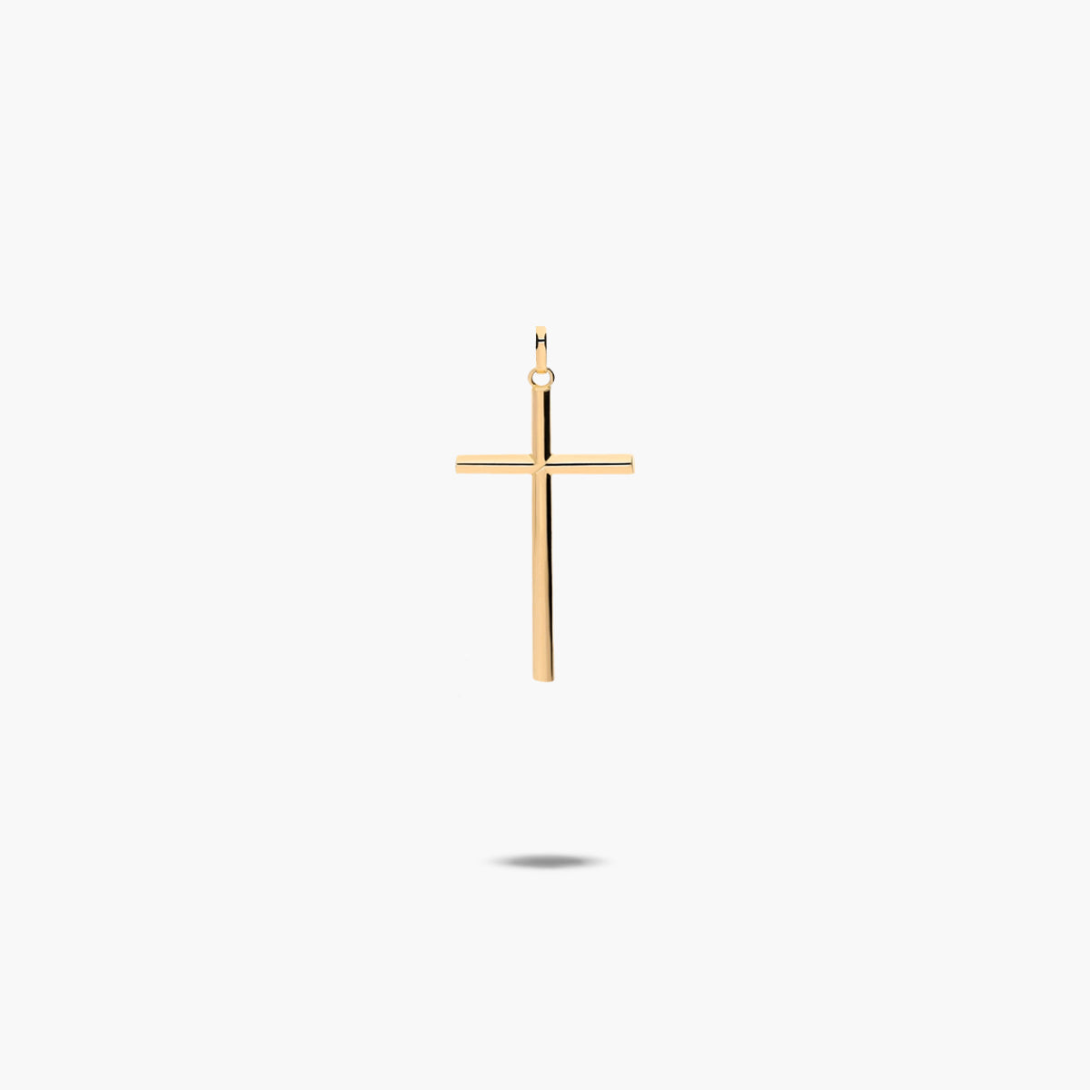 Cruz palo redondo de oro 18K 20 mm