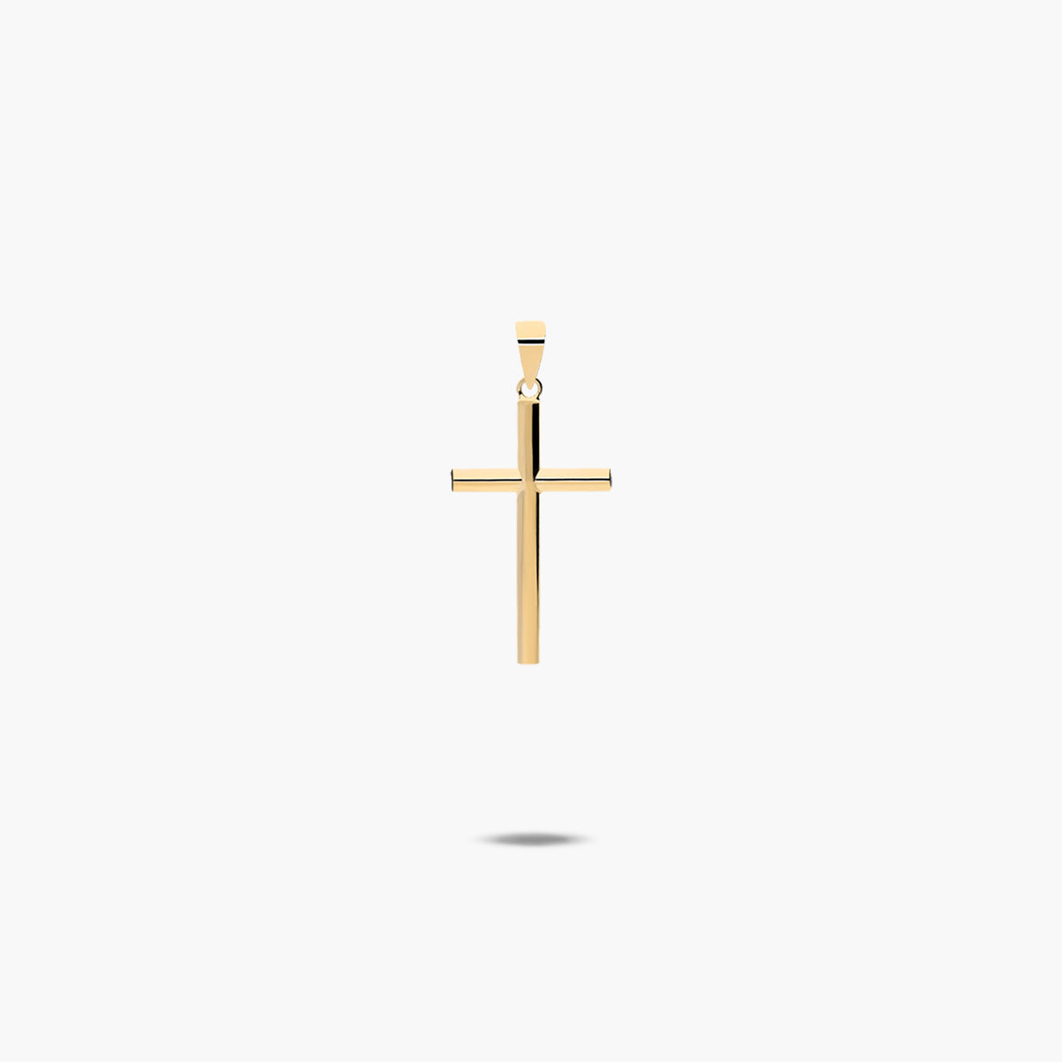 Cruz palo redondo de oro 18K 23 mm
