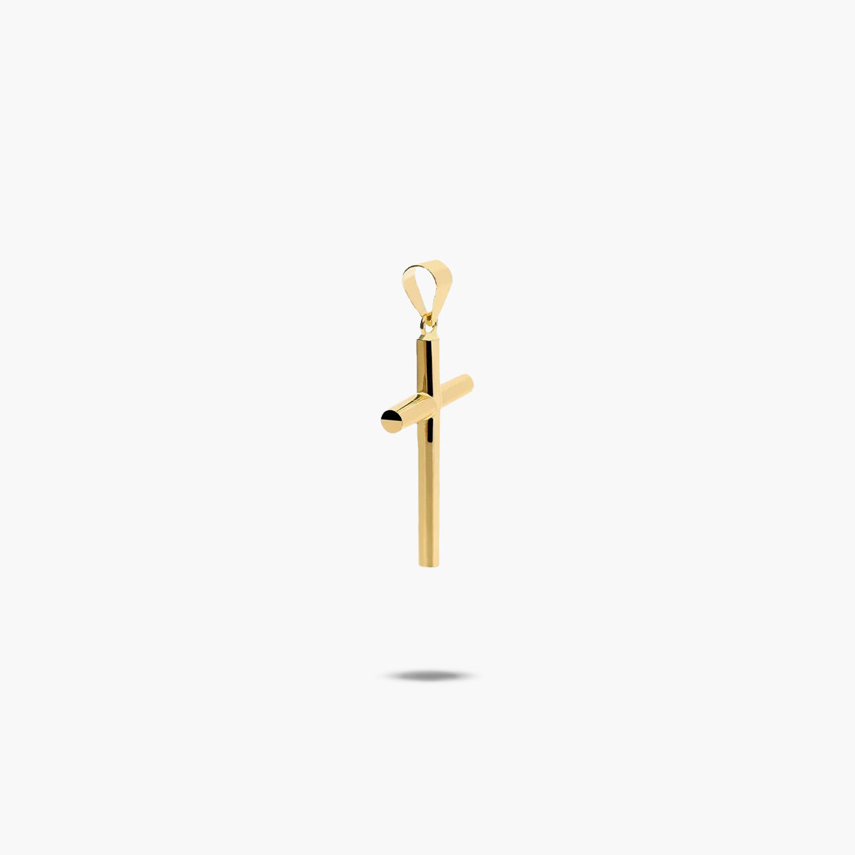 Cruz palo redondo de oro 18K 23 mm