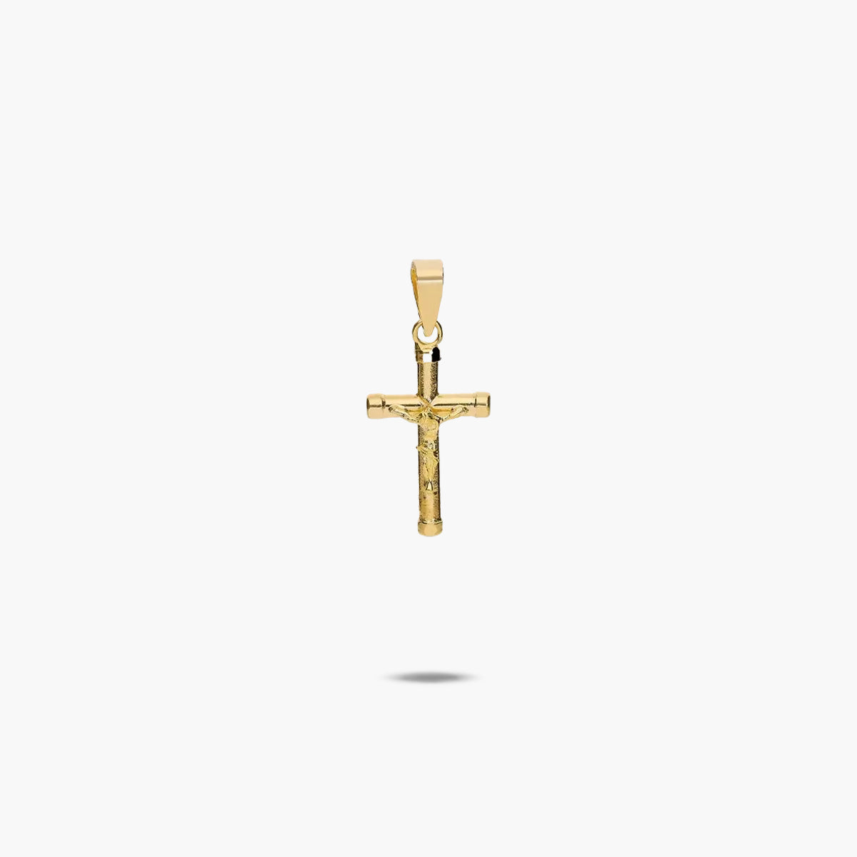 Cruz Cristo palo clásico de oro 18K 16 mm