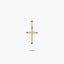 Cruz de oro 18K circonitas blanca y azul 20 mm