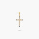 Cruz de oro 18K circonitas blanca y azul 20 mm