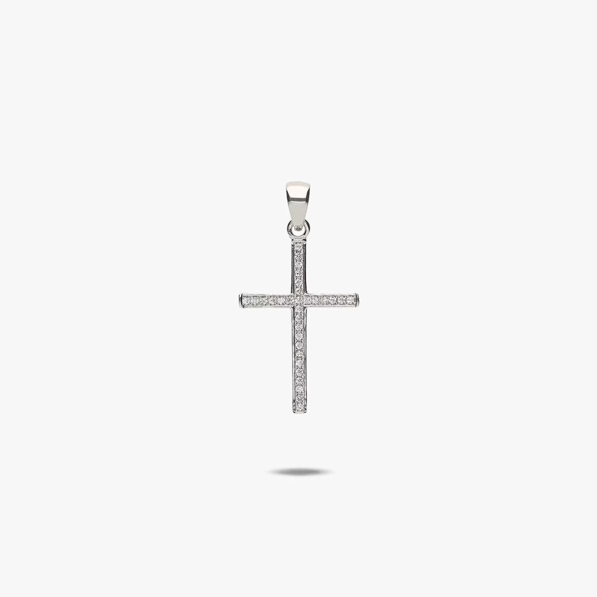 Cruz de plata de 1ª ley circonitas en canal 22 mm