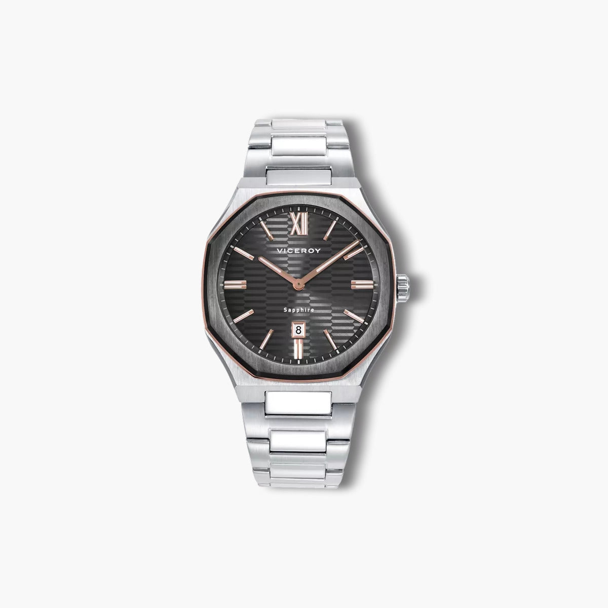 Reloj Viceroy Cápsula 45009-13 acero esfera negra y rosa