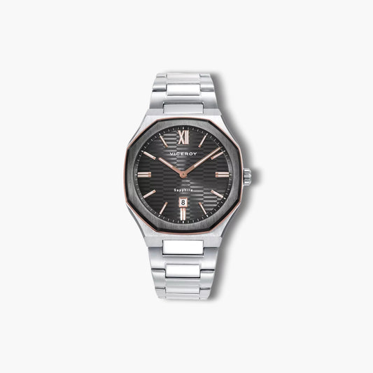 Reloj Viceroy Cápsula 45009-13 acero esfera negra y rosa