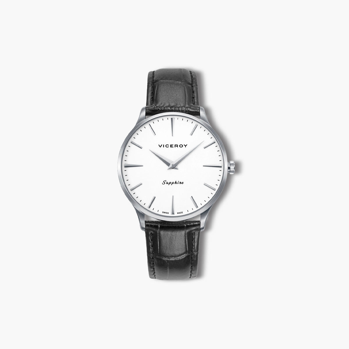 Reloj Viceroy Swiss Made 45117-07 piel negra esfera blanca