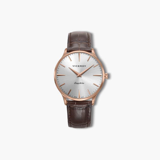Reloj Viceroy Swiss Made 45117-87 piel marrón esfera rosa