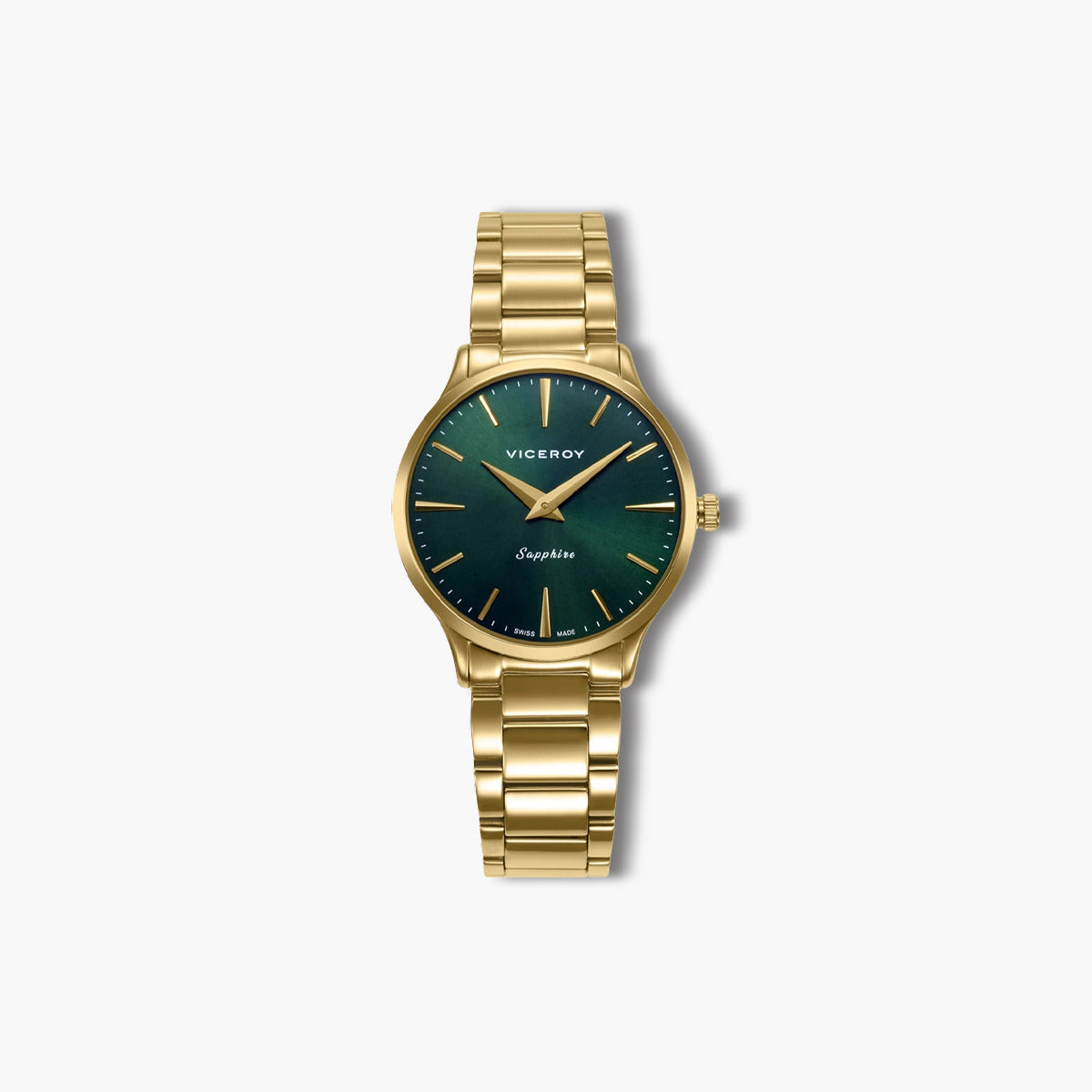 Reloj Viceroy Swiss Made 45118-67 acero dorado esfera verde