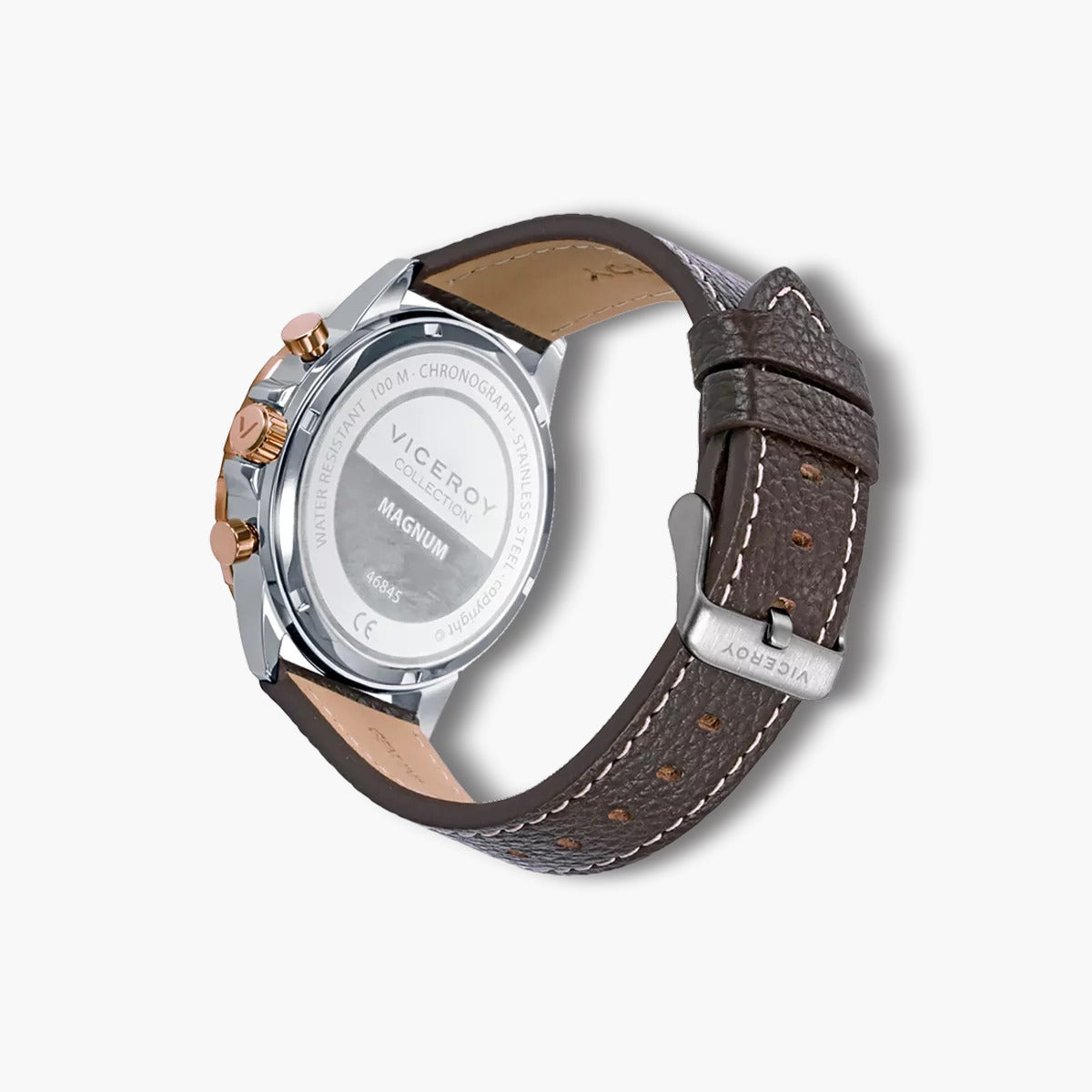Reloj Viceroy Magnum 46845-37 cronógrafo piel marrón esfera azul