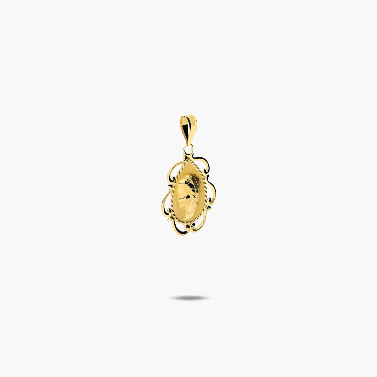 Medalla Virgen niña con velo de oro 18K 19 mm