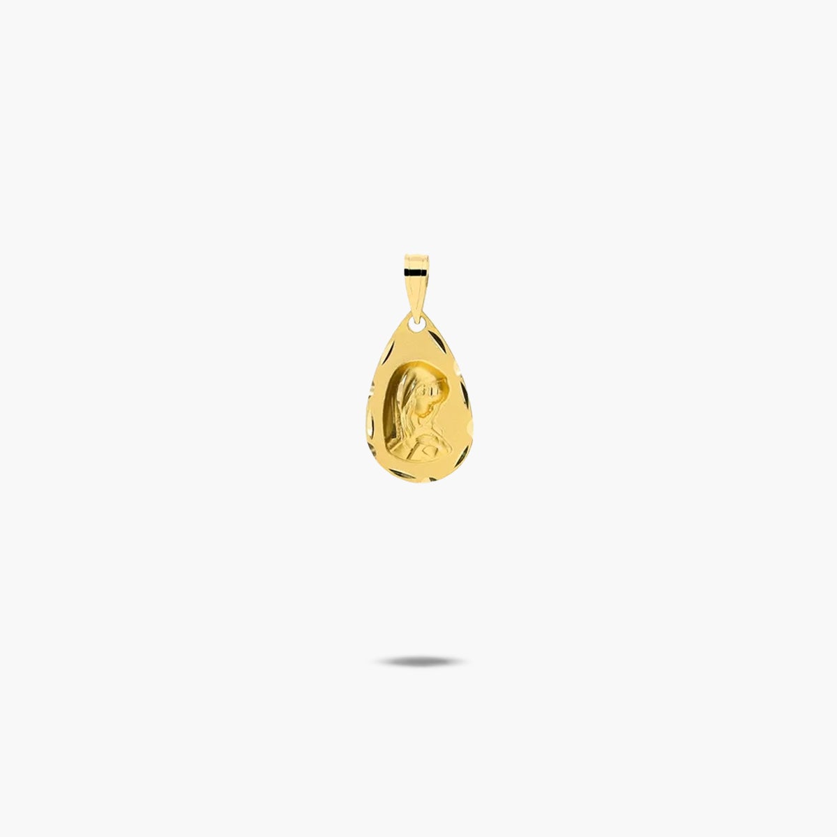 Medalla Virgen niña con velo de oro 18K 16 mm
