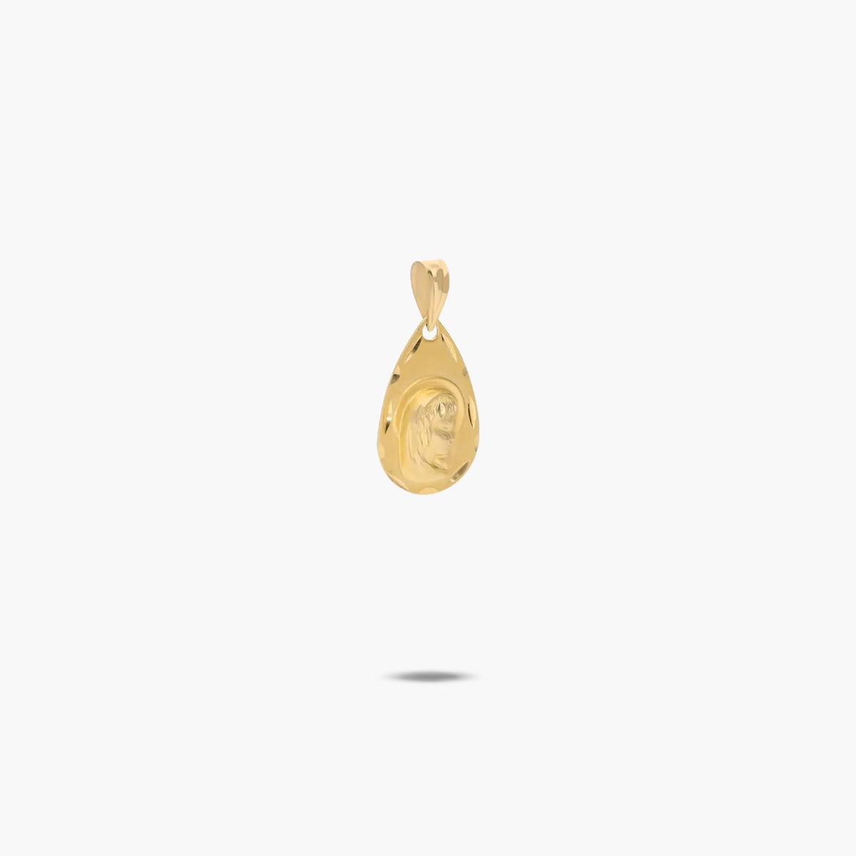 Medalla Virgen niña con velo de oro 18K 16 mm
