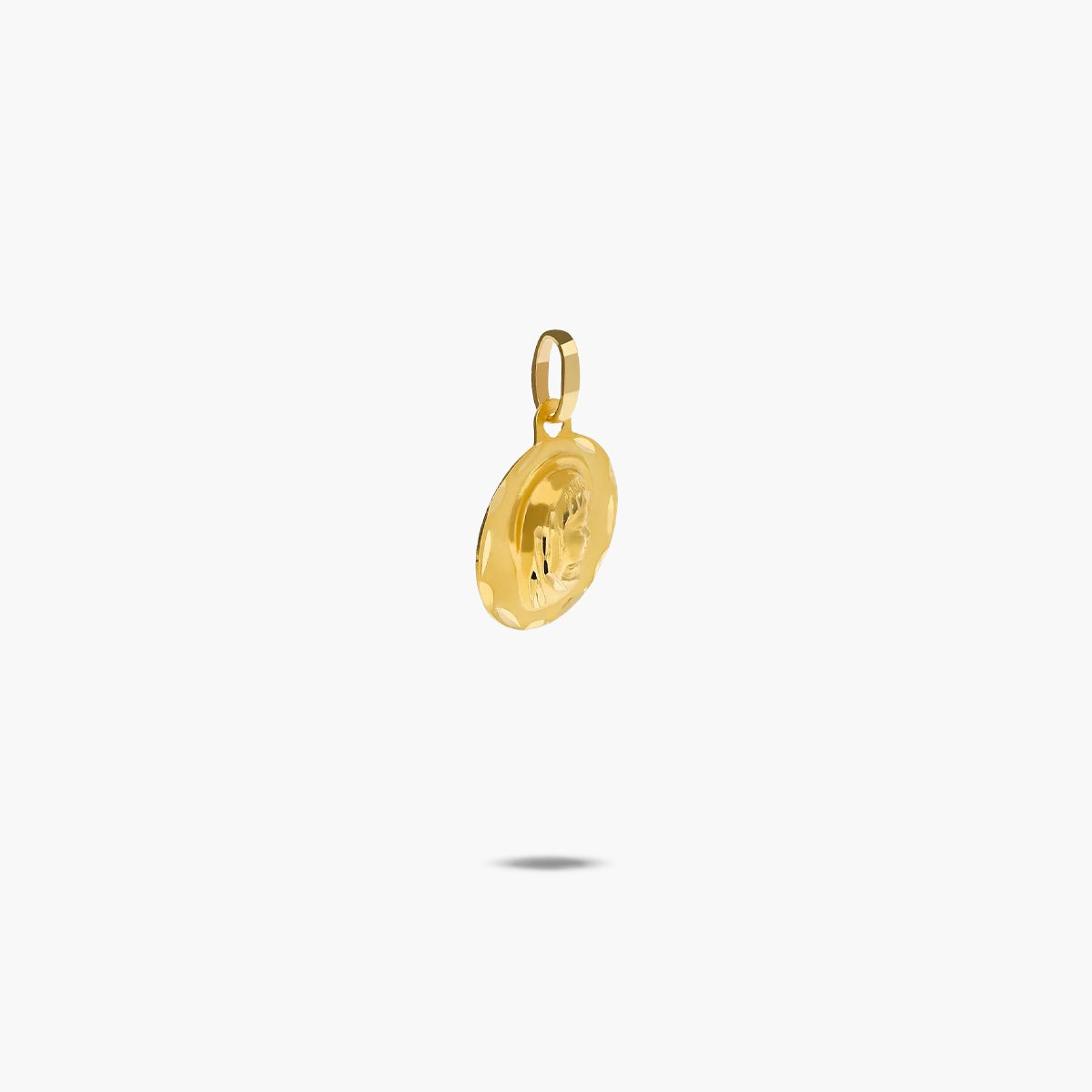 Medalla Virgen niña con velo de oro 18K 14 mm