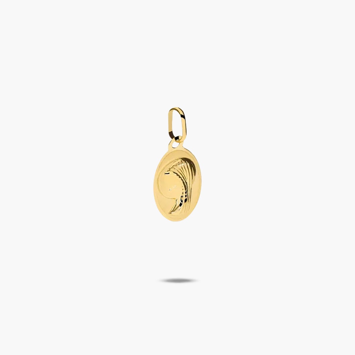Medalla Virgen niña con velo de oro 18K 14 mm