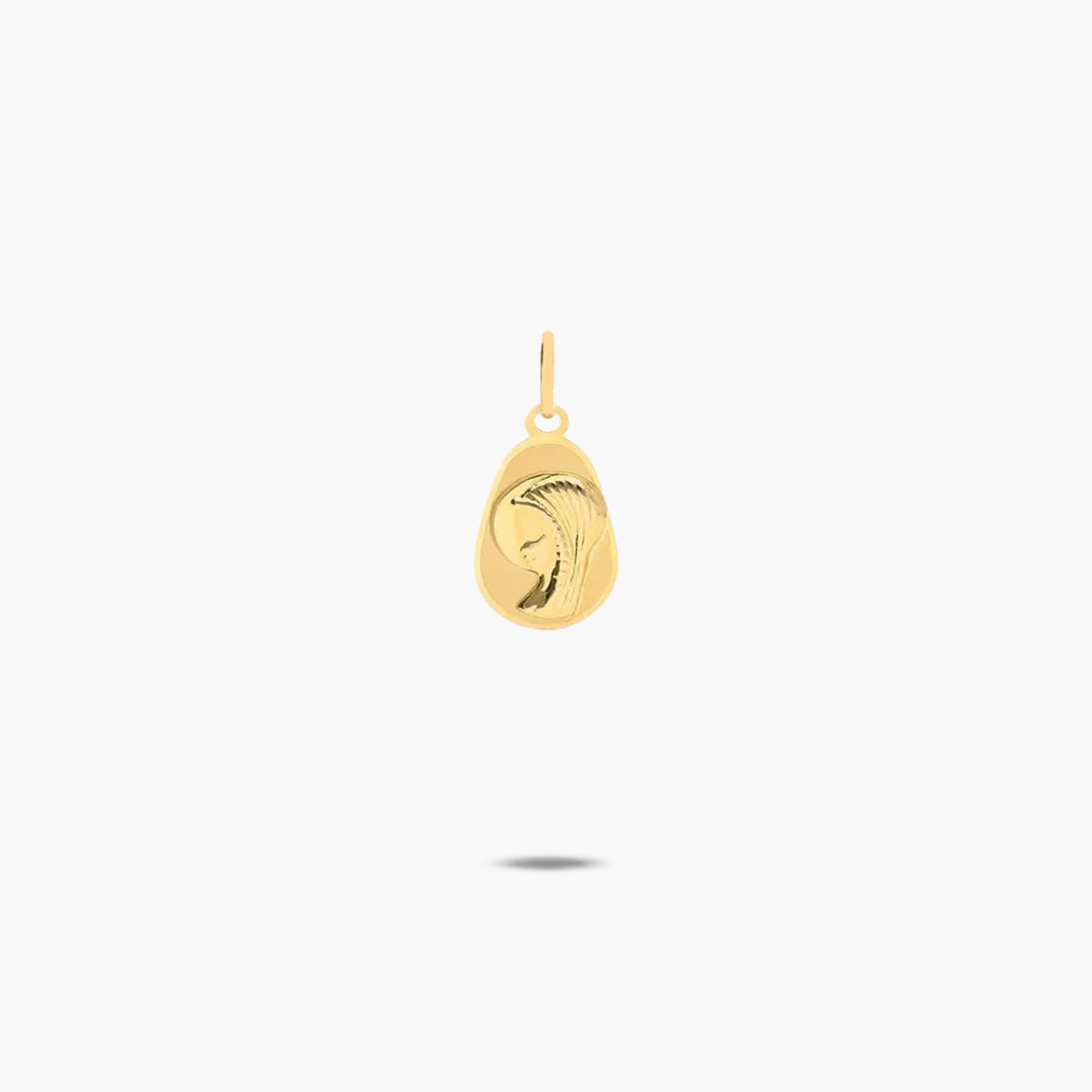 Medalla Virgen niña con velo de oro 18K 14 mm