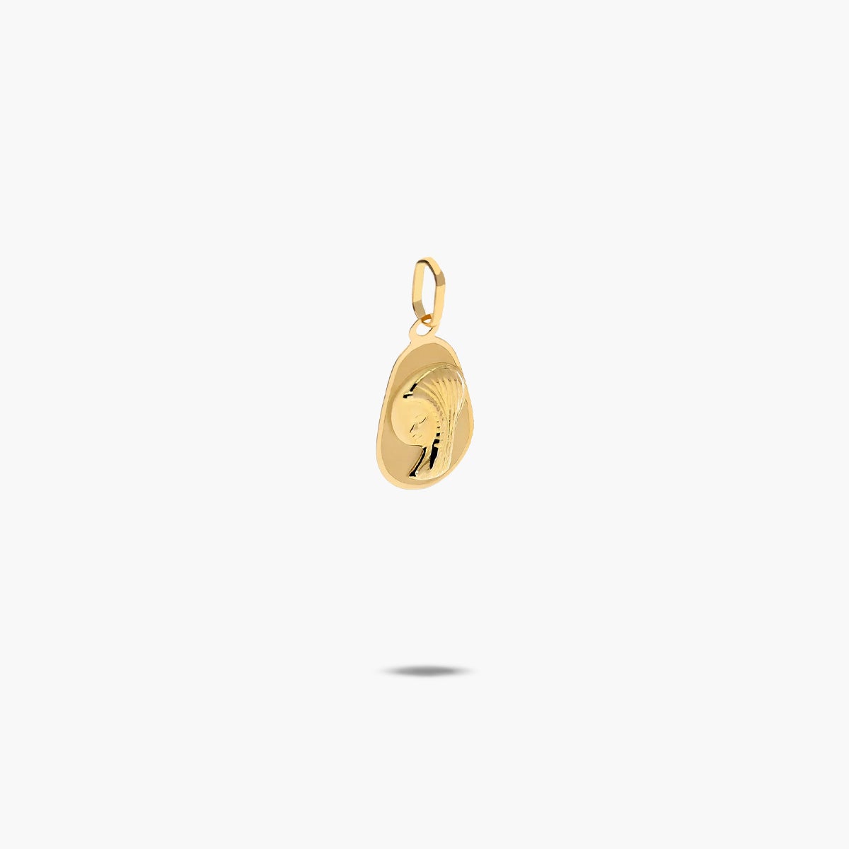 Medalla Virgen niña con velo de oro 18K 14 mm