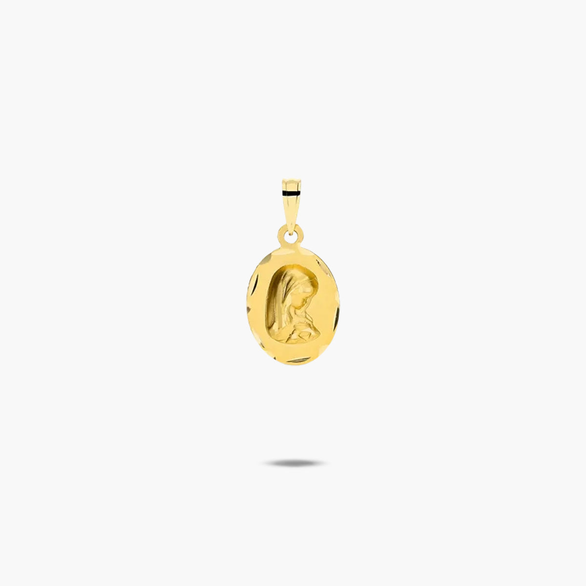 Medalla Virgen niña con velo de oro 18K 16 mm