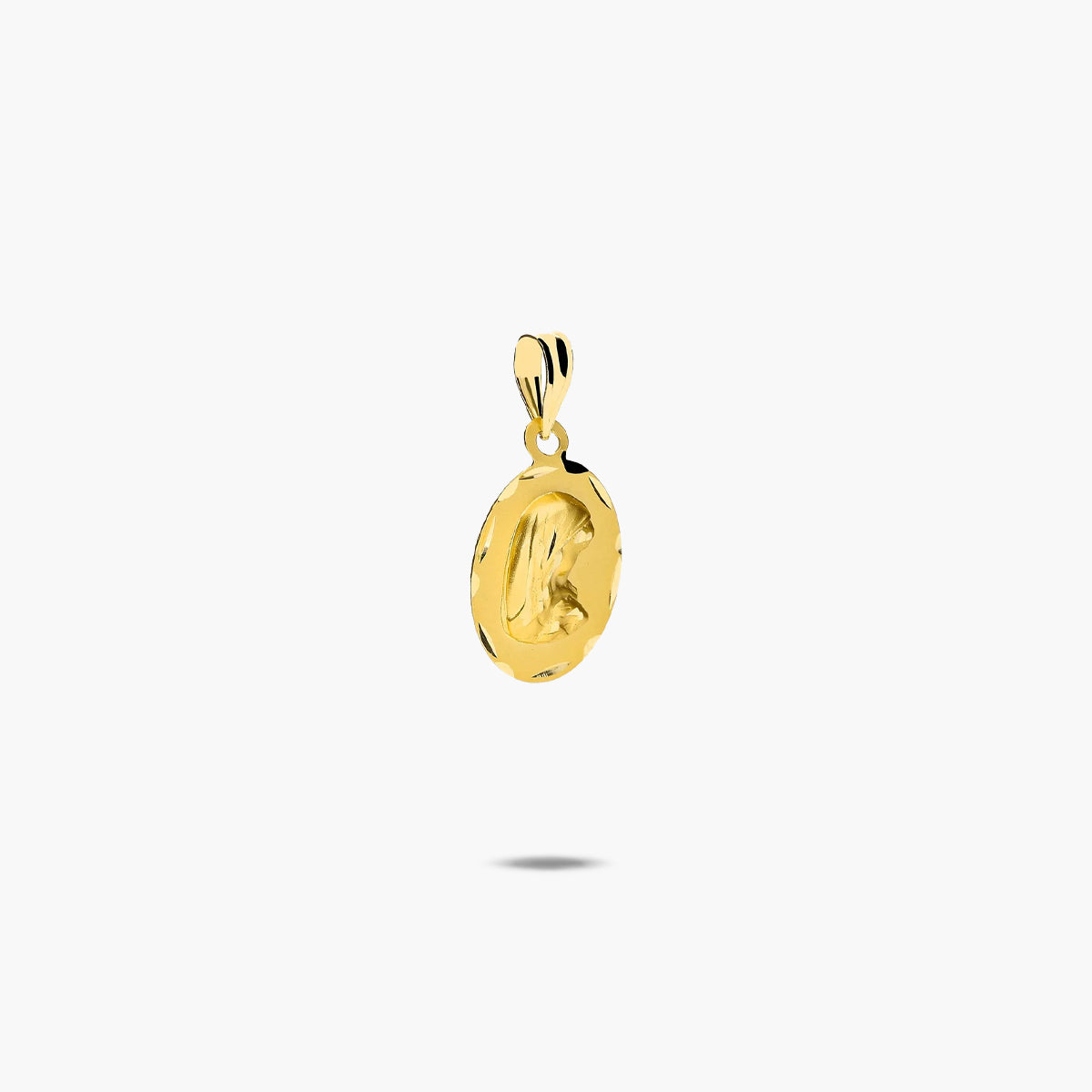 Medalla Virgen niña con velo de oro 18K 16 mm
